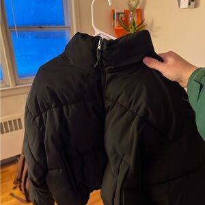 Cropped Black Puffer Jacket